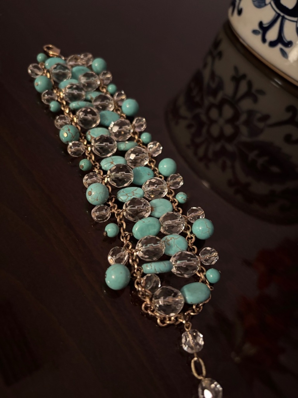 Stunning Turquoise & Crystal  Bracelet!